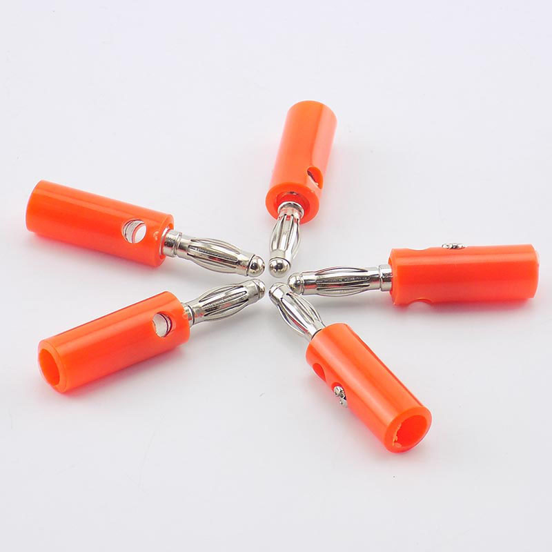Banana Plate Plugs Connectors, 4mm, vermelho e preto, sem solda, Audio Speaker, Video, Musical, Adaptador DIY, 1 pc, 10pcs