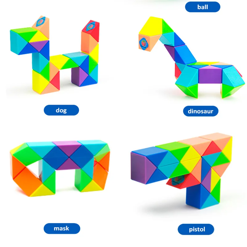 24 Gekleurde Magische Kubus Speelgoed 3d Puzzel Fidget Transformeerbare Kubus Kid Educatie Speelgoed Twist Transformable Kid Puzzel Cadeau