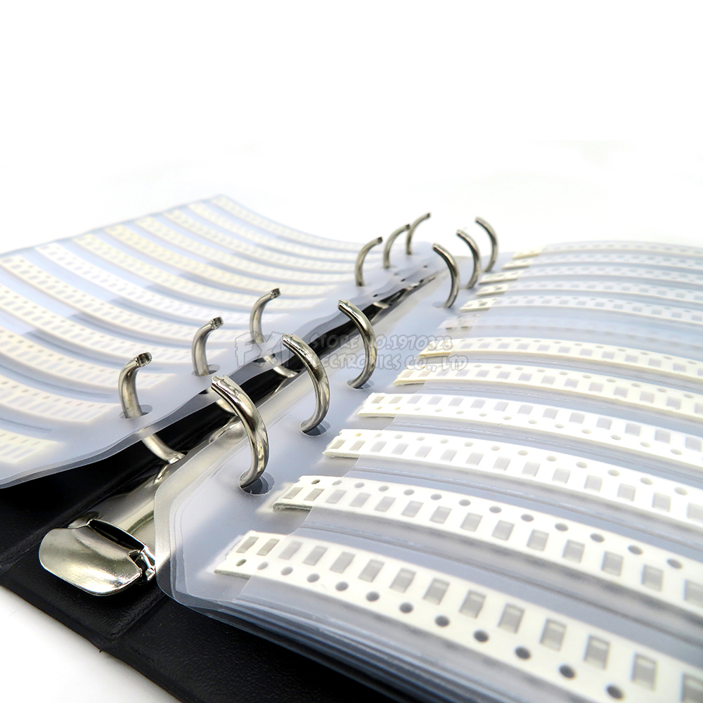 170 valores 4250 Uds 8500 Uds resistencia SMD 1% 0R ~ 10M 0201 0402 0603 0805 1206 libro de muestra resistencias surtido Kit resistencias