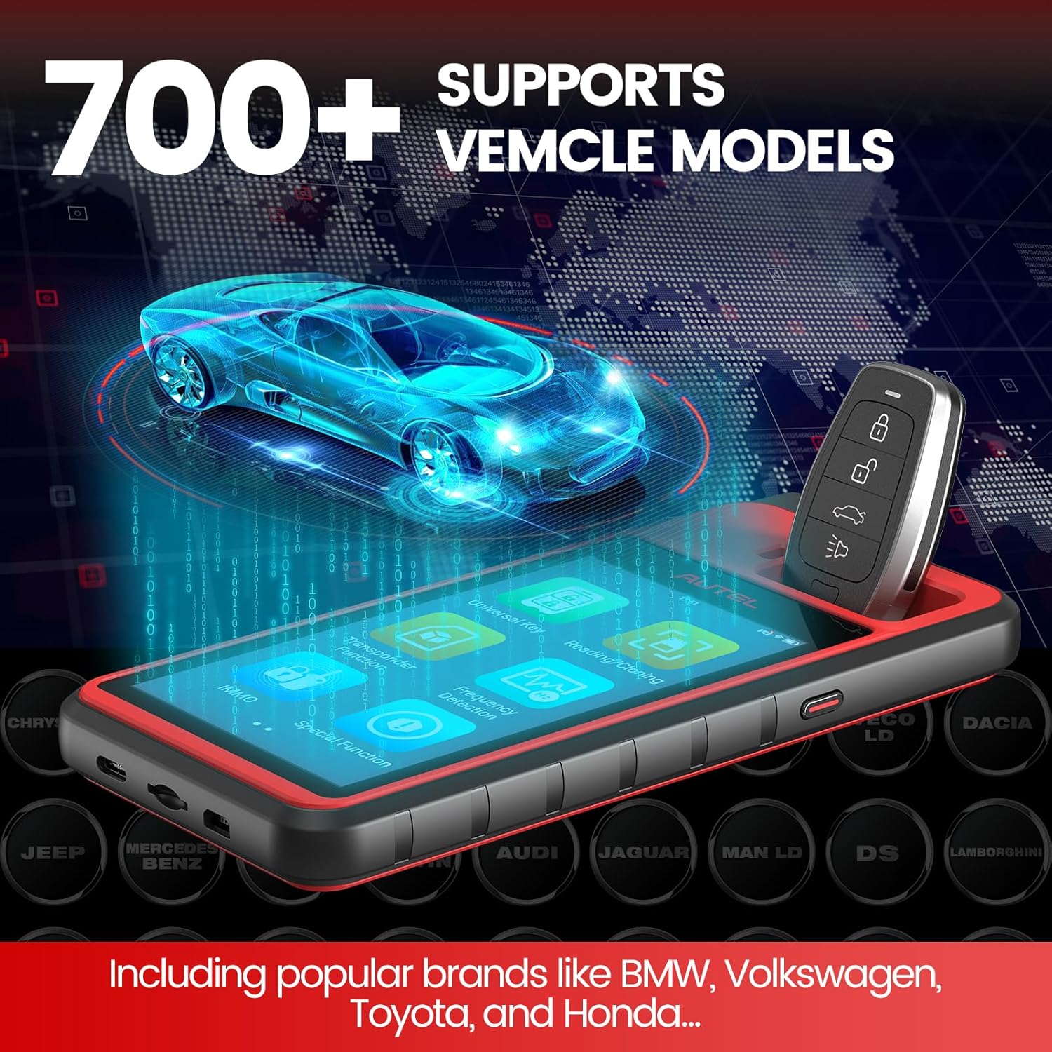 Autel MaxiIM KM100 herramienta inmovilizador de programación de llaveros 2 uds Autel IKEY para generación de llaves de los años 60 OBD IMMO aprendizaje de llaves en un 99% de coche