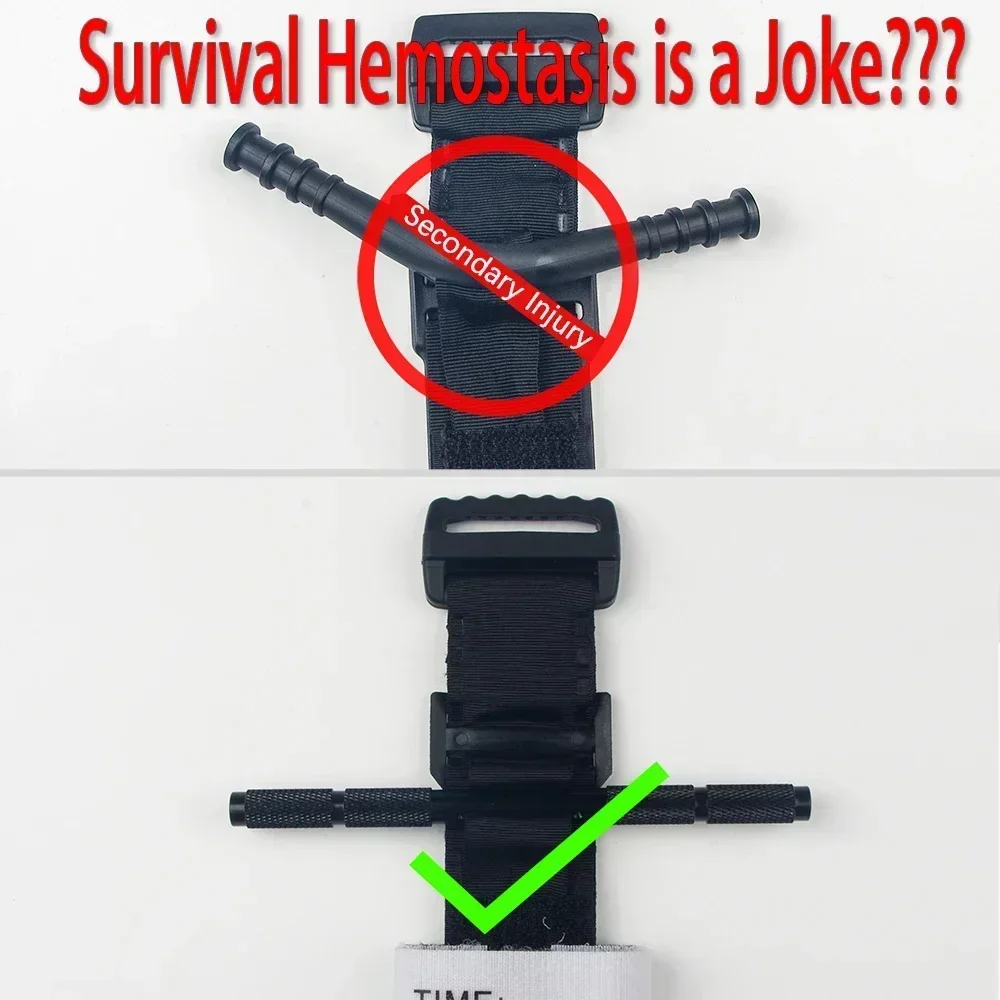 Torniquete tático de emergência, haste de alumínio, operação com uma mão, suprimentos de primeiros socorros, resgate, vida, ferramenta de sobrevivência ao ar livre