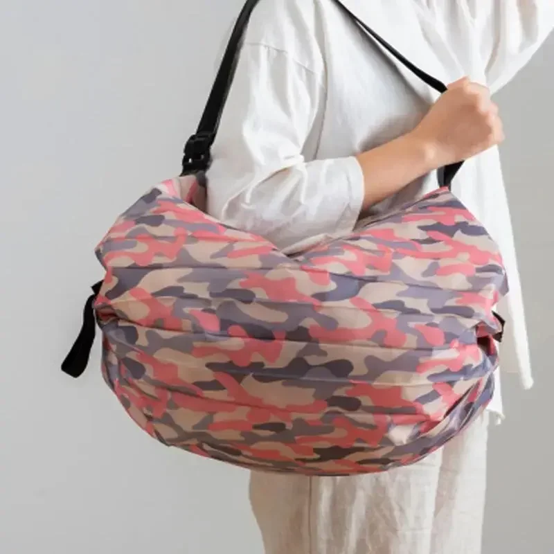 Bolsa de compras ecológica plegable, portátil de viaje con un hombro, bolsa de comestibles grande gruesa, bolsa ecológica para supermercado, 1 ud.