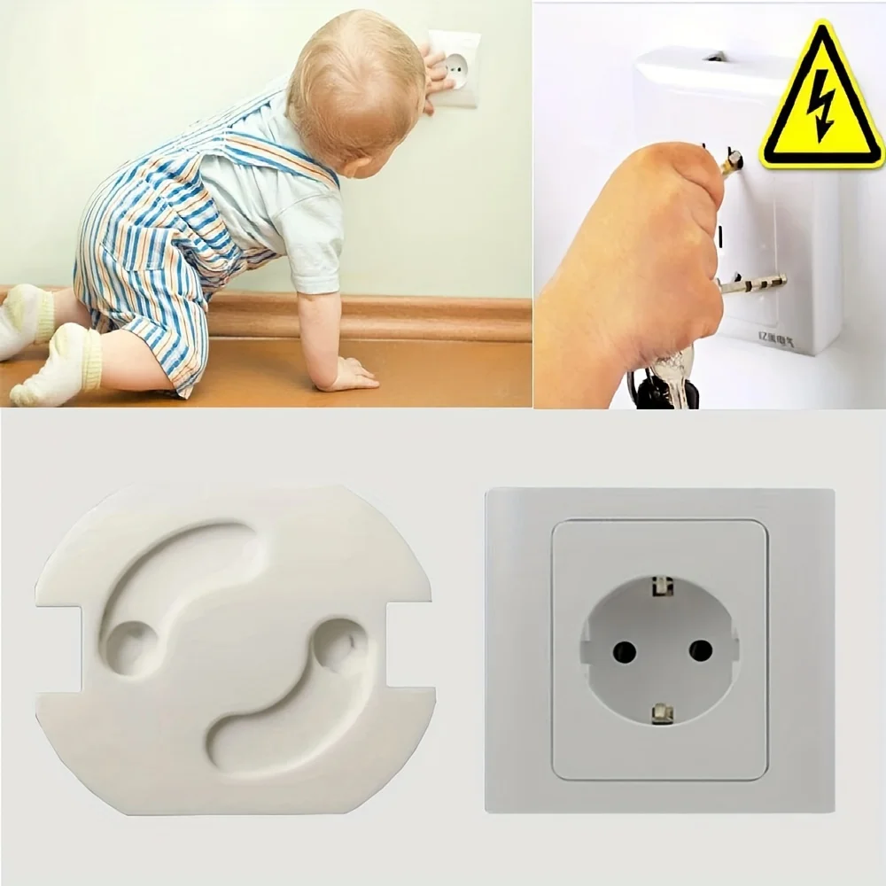 Soquete elétrico cobre para a segurança do bebê, protetores de tomada de plástico, proteção contra soquete para crianças, 10PCs