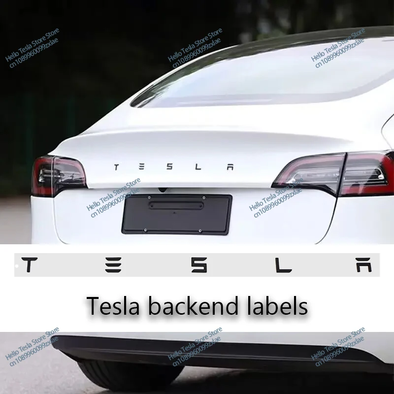 3D ABS Logo Tesla Emblem Letters Car Trunk Badge Rear Letter Label Electroplated For MODEL 3 MODEL S X Modified accessories