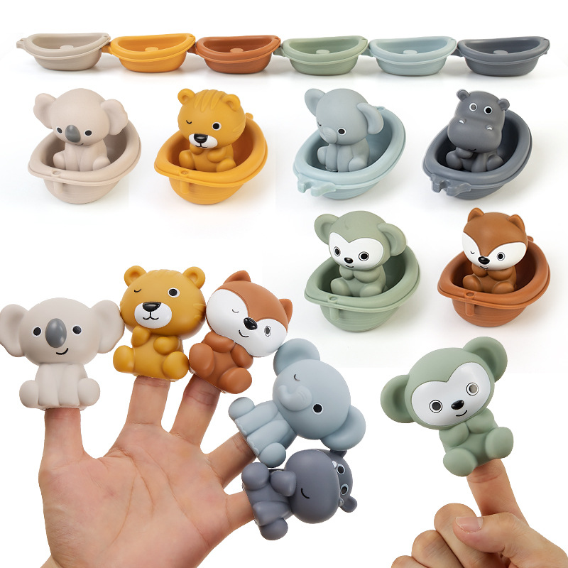 น่ารัก Otter ครอบครัวของเล่นอาบน้ําเด็กซิลิโคนห้องน้ําของเล่นเด็ก Otter ลอยน้ําของเล่นบีบอ่างอาบน้ําของเล่นสําหรับทารก
