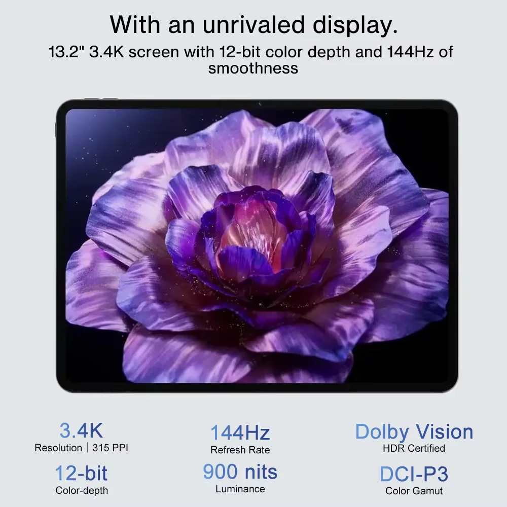 【OnePlus】Versión global OnePlus Pad 3 Snapdragon 8 Elite 13,2 pulgadas 144 Hz 3.4 K Pantalla 12140 mAh Batería Cámara trasera de 13 MP