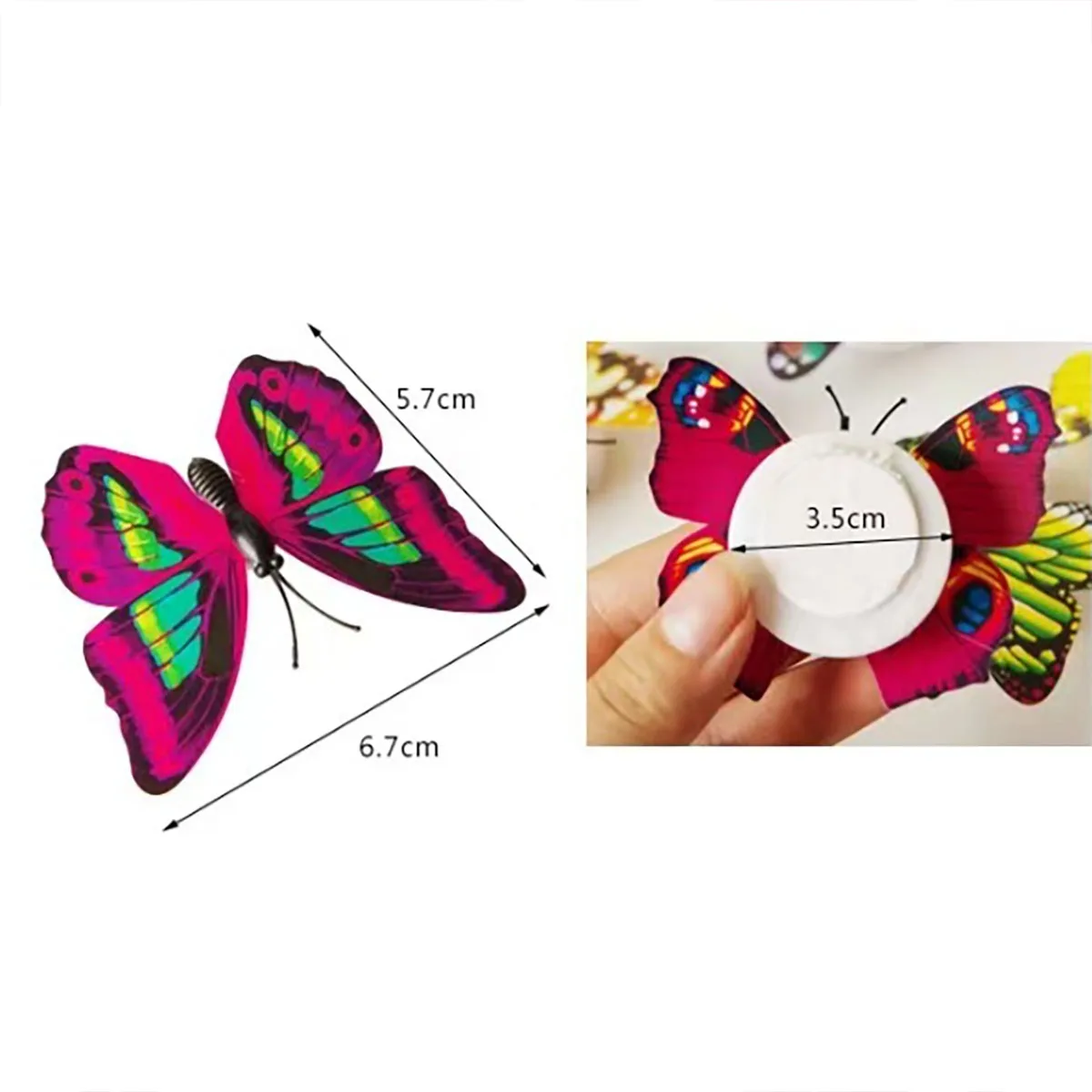 10 個 3D LED 蝶の装飾ナイトライトステッカーシングルとダブルウォールライト庭の裏庭の芝生パーティーお祝いパーティー
