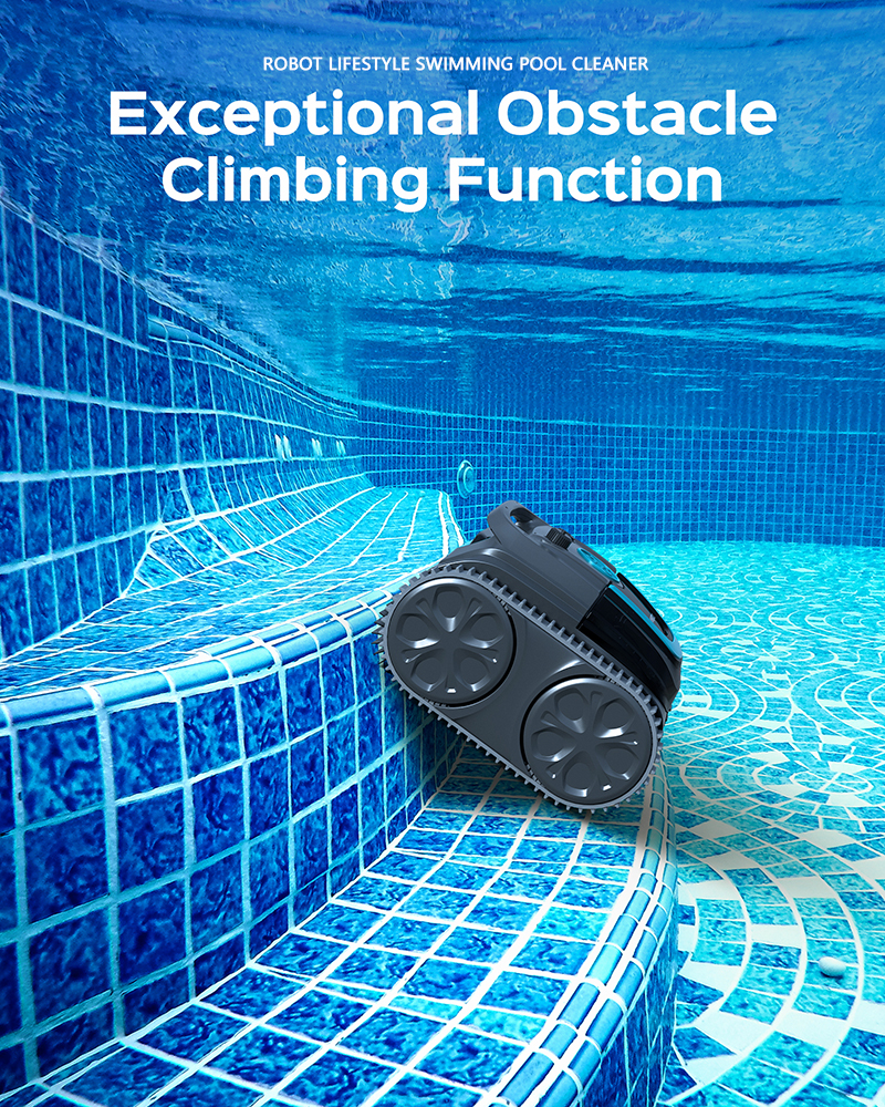 Robot Swimming Pool Cleaner Cordless APP Control Bateria de Lítio Recarregável 6400mAh Planejamento de Rota para Azulejos, PVC, Vinyl,Mosaico, Cimento