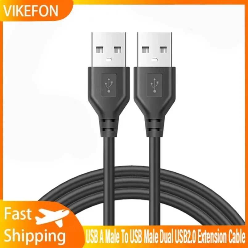 Usb um macho para usb macho duplo usb2.0 cabo de extensão para radiador disco rígido webcom câmera usb data transmissão extensor cabo