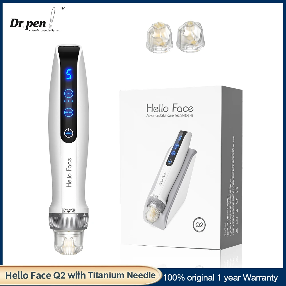 Dr. Pen Hello Face Q2 Derma pen 3 in 1 Microneedling Pen With LED Light Therapy and Microcurrent