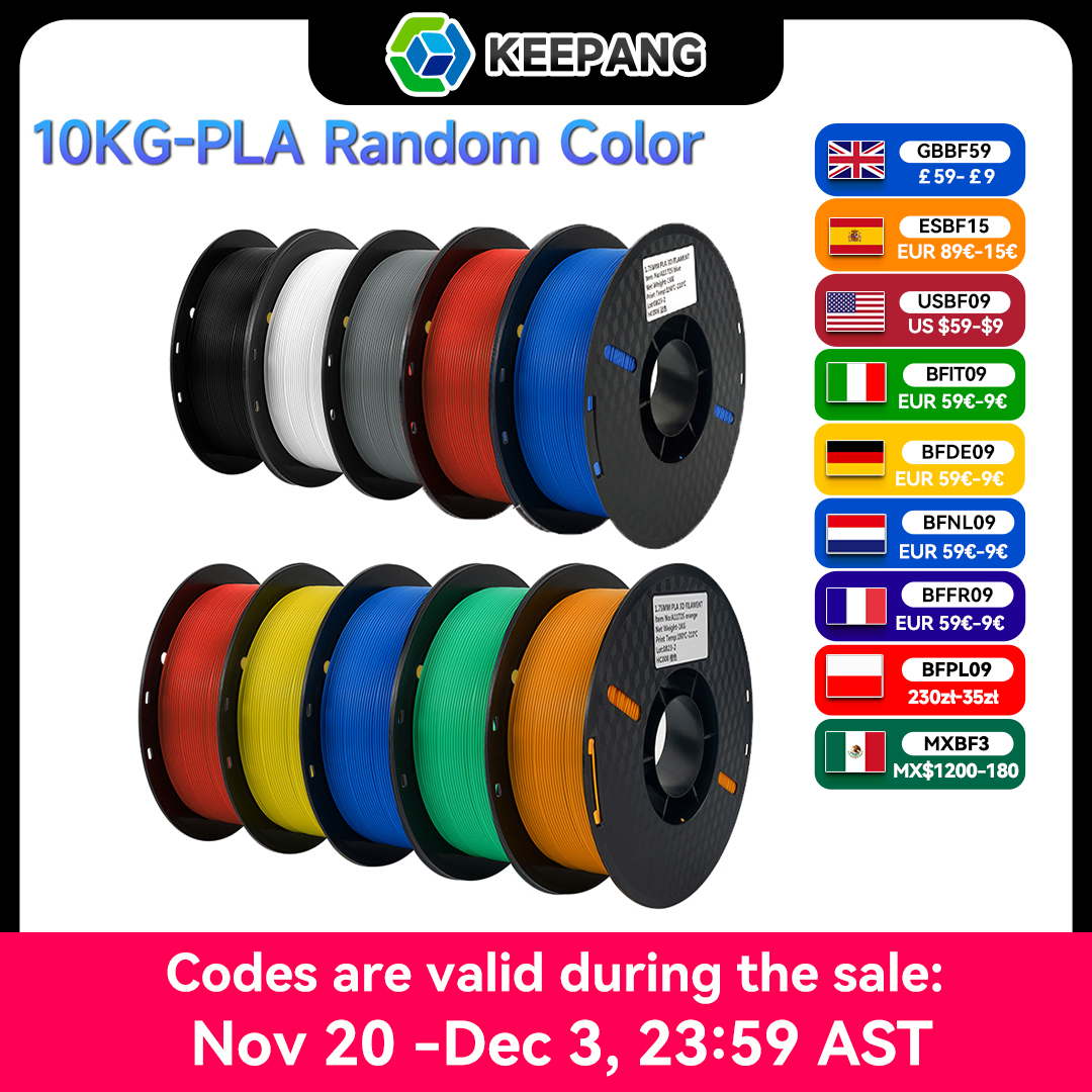 10KG PLA PETG Filament for 3D Printer Filament 1KG/Roll 1.75MM Plastic Filaments Line Up Neatly Printing Material for 3D Printer