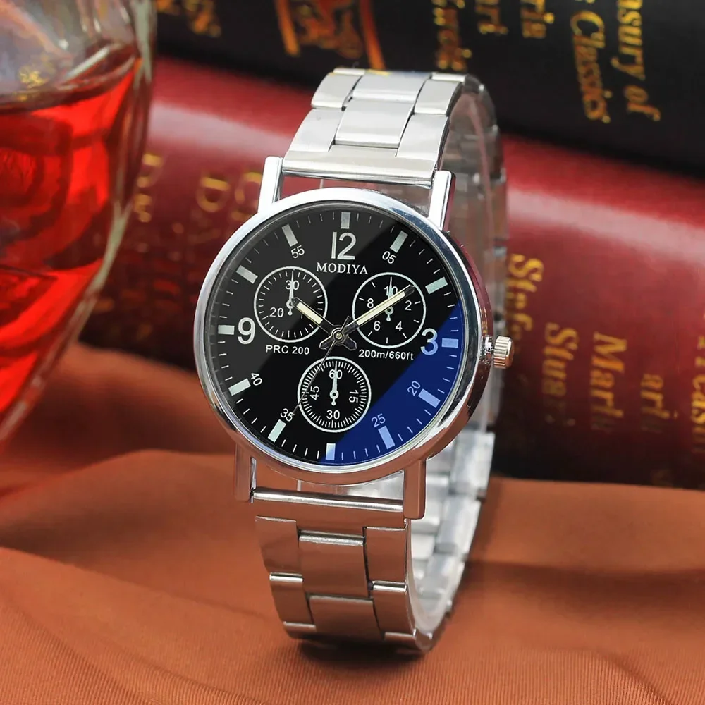 Reloj de pulsera de acero inoxidable para hombre, cronógrafo de cuarzo, de lujo, a la moda, 2024
