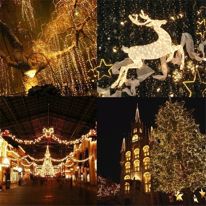 LED Fairy Strings Light กันน้ํากลางแจ้ง Garland EU 220V 5M 10M 40/100Led สําหรับคริสต์มาสปาร์ตี้งานแต่งงานวันเกิดโคมไฟตกแต่ง