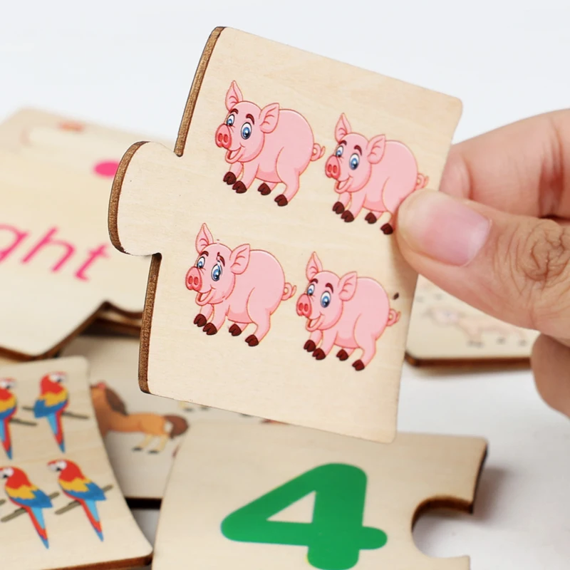 Children's Enlightenment Cognitive Education Puzzle Wooden Puzzle Number Decomposition And Matching Puzzle Board With Iron Box