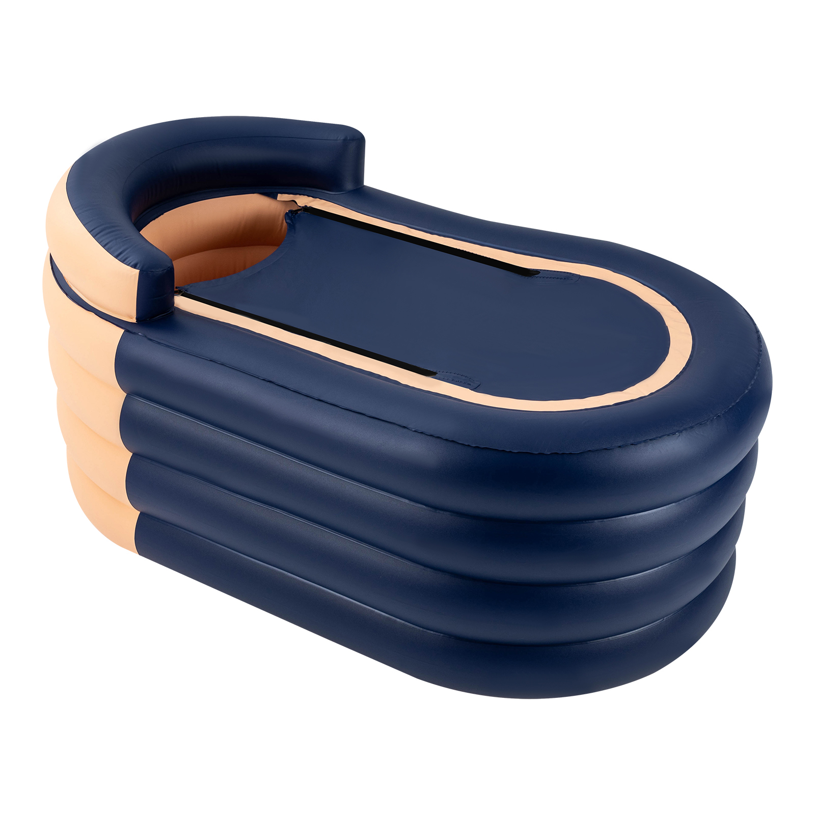 Aufblasbare Erwachsenen badewanne mit kabelloser elektrischer Luftpumpe für Heißwasser bad Eisbad blau/orange