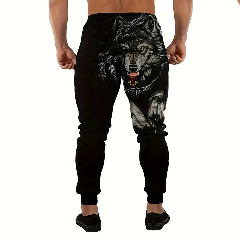 ฤดูหนาวใหม่หนากางเกงแฟชั่นSkullพิมพ์Sweatpantsกางเกงกีฬาผู้ชายหลวมสบายๆกระเป๋าDrawstring Sweatpants
