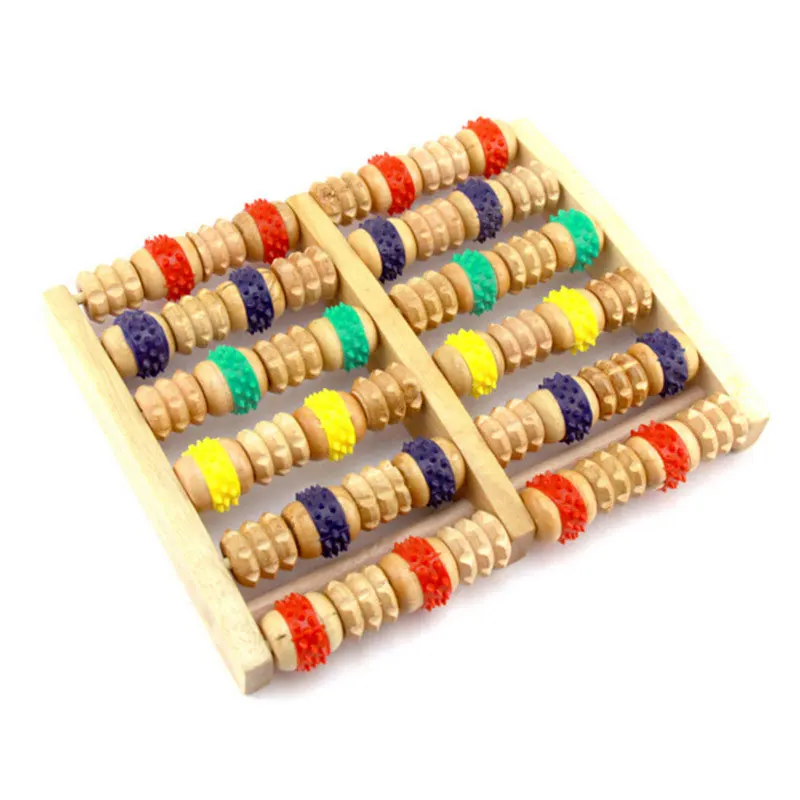1 Stücke Bunte Holz Fußmassagegerät Roller - Reflexzonenmassage Stressabbau Fitness Gesundheitspflege Schmerzlinderung Fußmassagegerät
