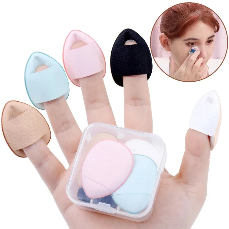 5/10 Pz Mini Finger Puff Fondotinta Piccolo Cuscino D'aria Spugna In Polvere Viso Correttore BB Cream Applicatore Cosmetico Strumenti di Trucco