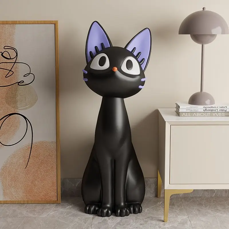 Art, Black Cat, Living Room, TV Cabinet, Sofa, Side, Large, Floor, Decoration, Moving, Opening, Gifts, Ornaments