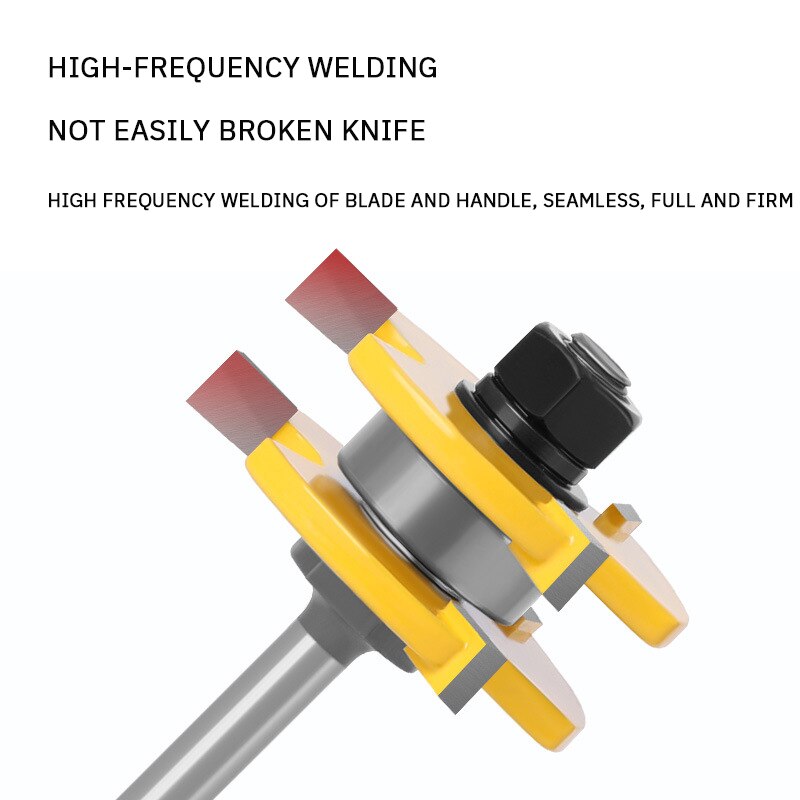 2PCS เครื่องตัดไม้ 3 ฟัน T รูป Tenon Square ฟัน Splicing มีดมีดแกะสลัก