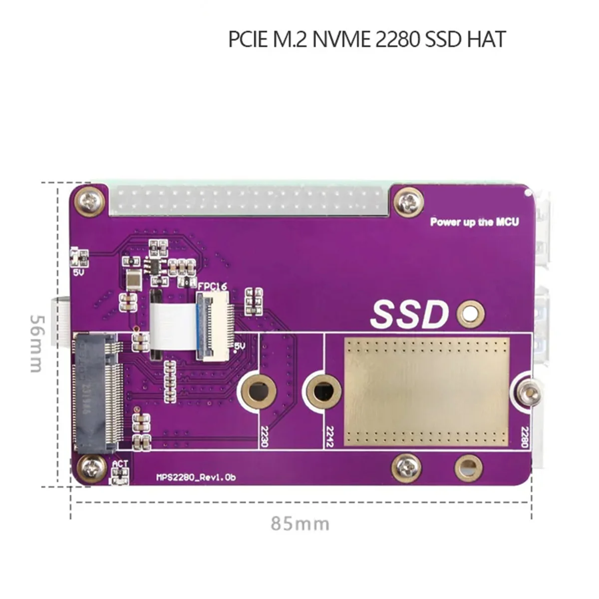 PCIE M.2 NVME 2280 2230 2242 Gen3 SSD topi ekspansi papan + casing untuk Raspberry Pi 5