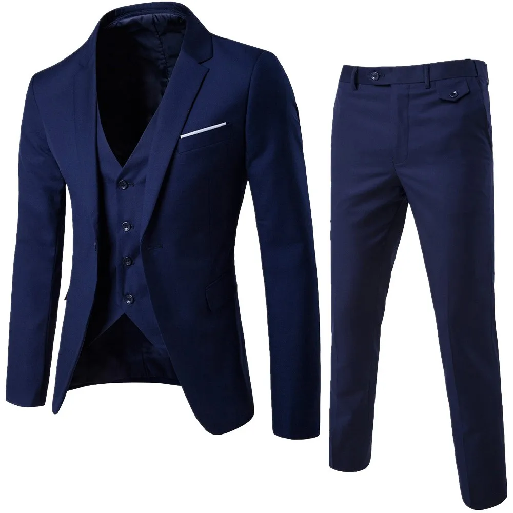 Men Blazers 3 Pieces Sets Wedding 2 Suits Elegant Jackets Formal Business Luxury Full Vest Pants Coats Classic