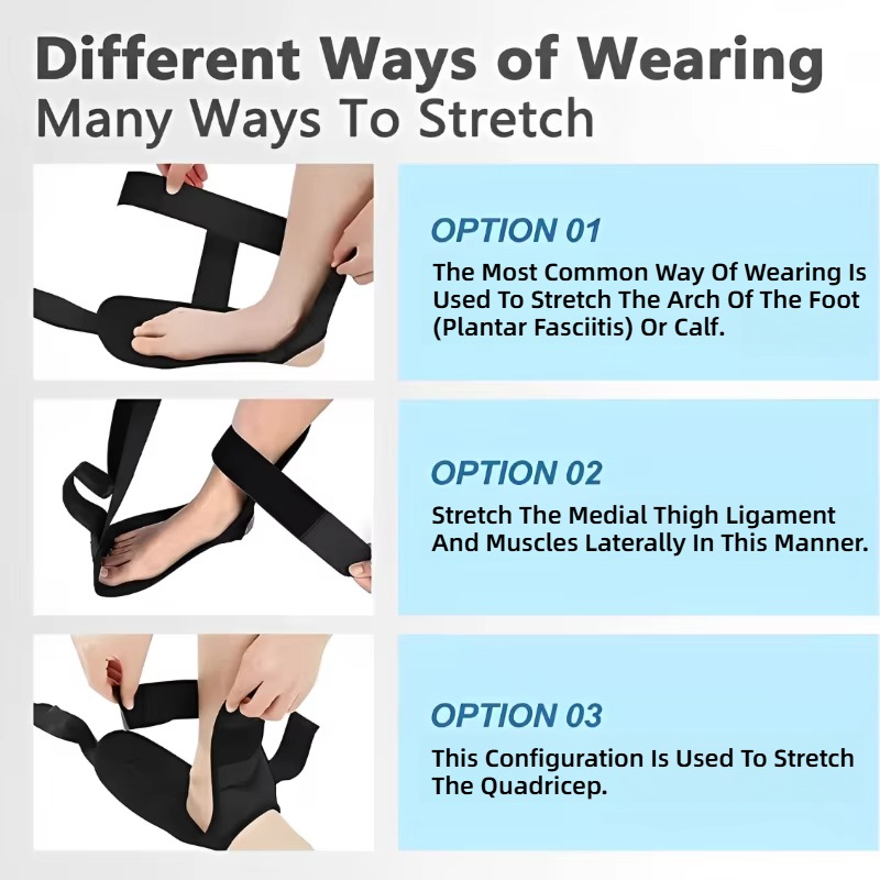 Fitness espalda abierta relajación muscular Yoga banda de estiramiento camilla de pierna correa de flexibilidad para rehabilitación fascitis Plantar