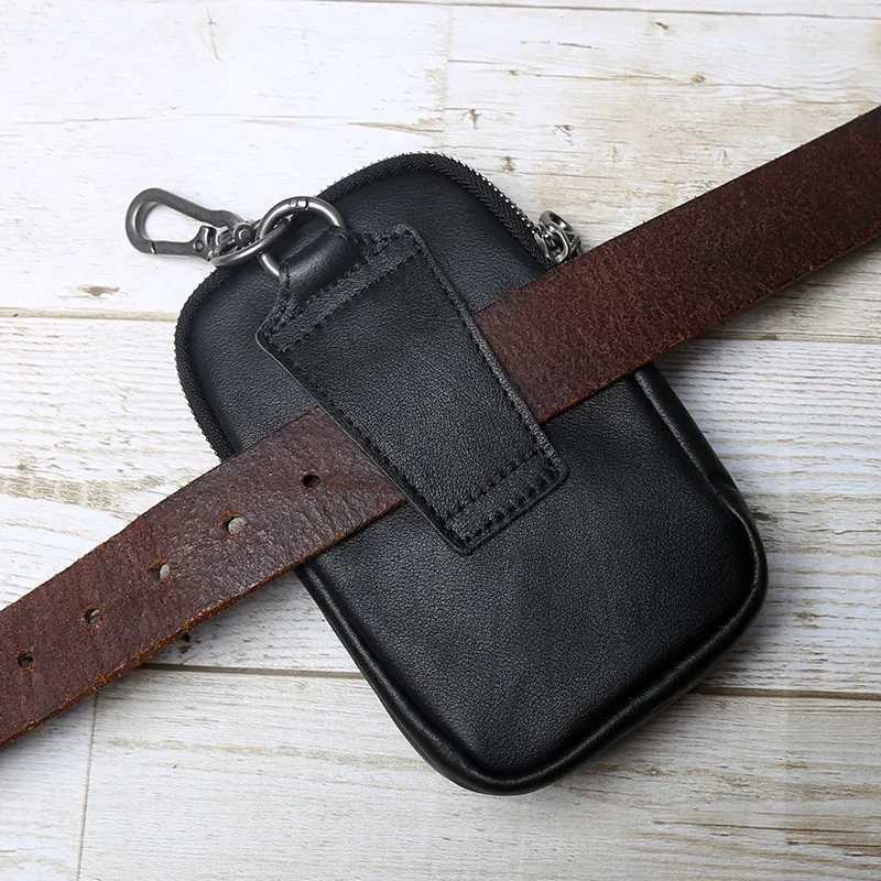 Echtes Leder Herren Hüfttasche mit Ledergürtel Stirnband Schicht Rindsleder Freizeit Multifunktionale große Kapazität modische Tasche