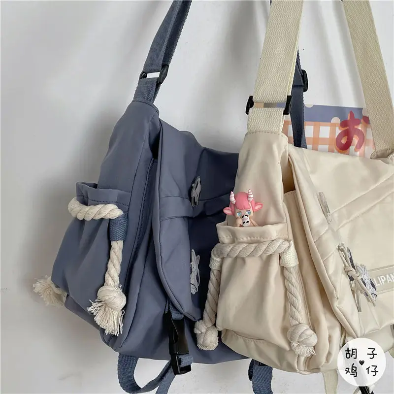 Borse in nylon Borsa a tracolla Borse a tracolla di grande capacità per ragazze adolescenti Uomini Borsa a tracolla Harajuku Borse da scuola per studenti Sac