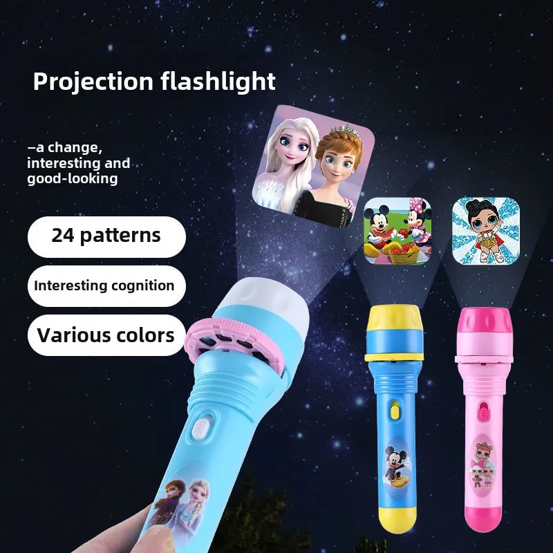 Disney Mickey Cartoon Creativity Toy Children Torch Lamp Flashlight Projector Toy Anime Flashlight Projector Torch Lamp Toys New