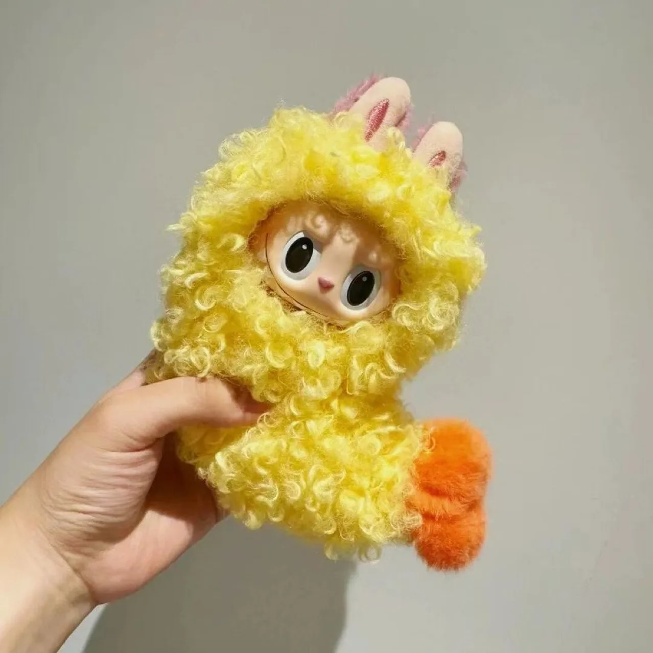 Roupas de moda para labubu 17cm, boneca de pelúcia engraçada, camarão frito, exibição diy para labubu, roupas de pé, acessórios de boneca