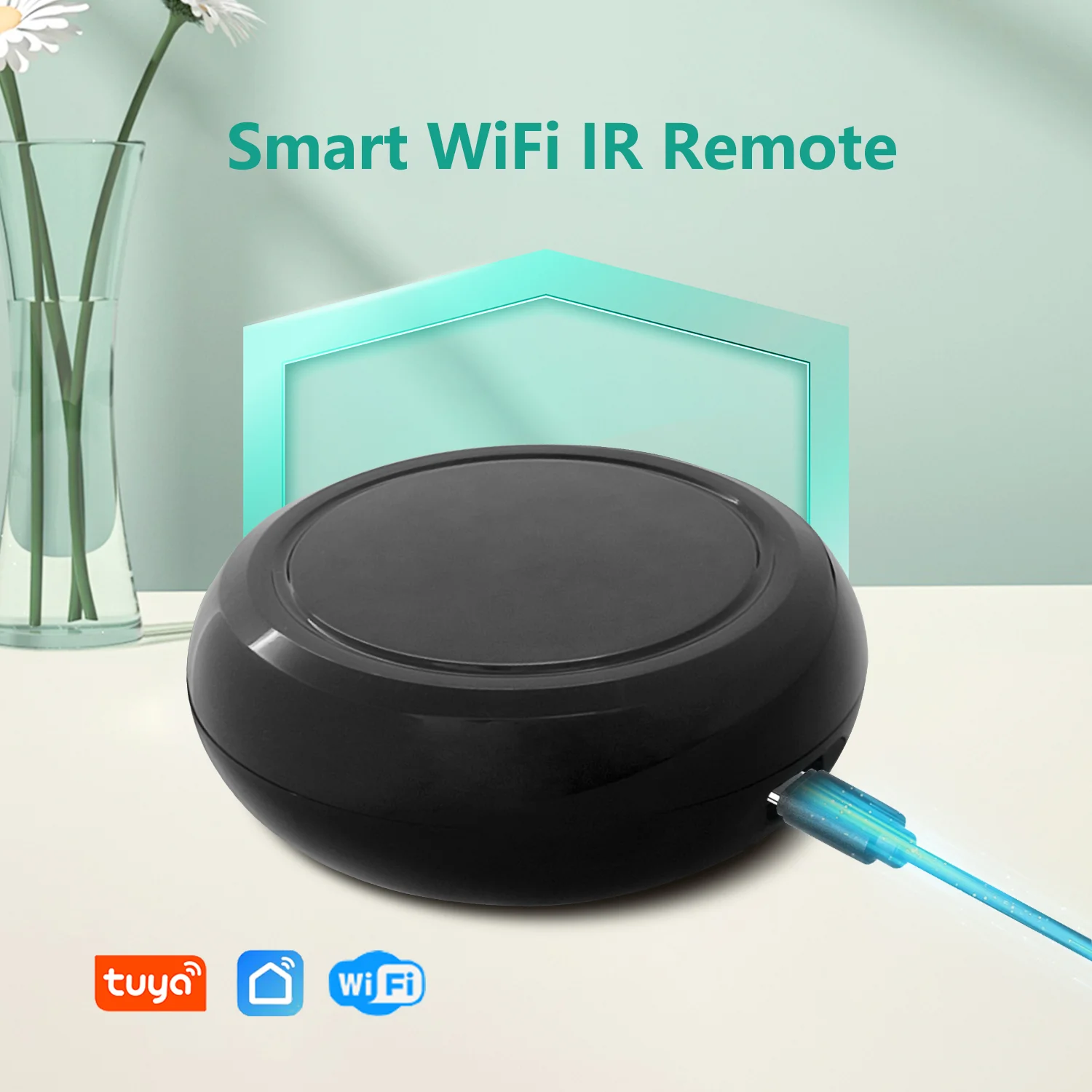 Tuya wifi inteligente ir controle remoto vida inteligente app para tv dvd controle de automação residencial mini família remoto para alexa google casa