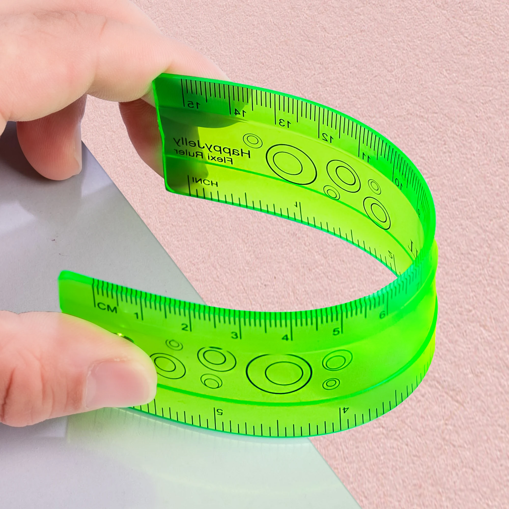 Rulersz6 regla recta suave verde/púrpura, 15/30cm, Flexible, papelería para estudiantes, suministros de oficina escolar, accesorio de dibujo de plástico