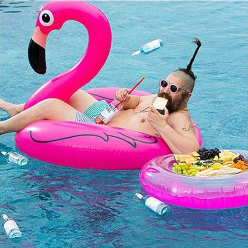 Rooxin-anillo de natación inflable con flamenco para adultos y adolescentes, círculo de natación, flotadores de piscina inflables, juguetes para fiesta en la playa