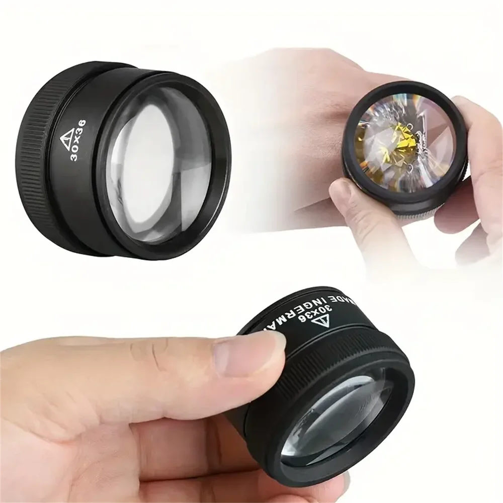 Optical Magnifying Glass 30x36  Portable Pocket Electronics Magnifyier For Jewelry Coin Stamps Watch Repair Magnifying Glass