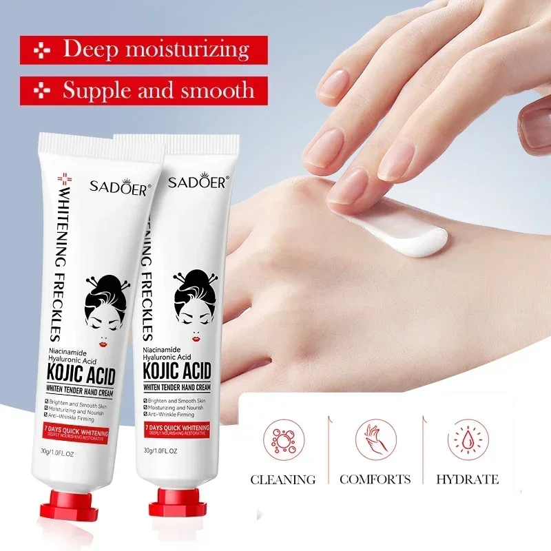 Sadoer ácido kójico creme para as mãos hidratante nutritivo iluminando hidratante cremes para as mãos beleza produtos de cuidados com a pele