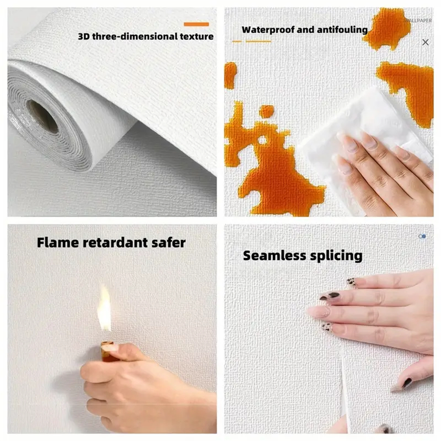 Papel de parede autoadesivo de lama de diatomáceas, fundo de tv reforçado, papel de parede de linho, renovação de quarto, decoração de casa, espuma xpe, adesivos de parede