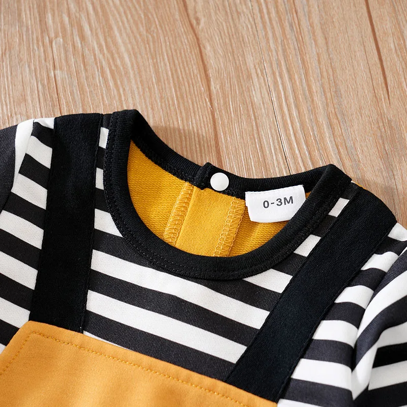 Macacão de bebê com alça fofa de desenho animado com estampa de zebra 3d para primavera confortável e macia e outono mangas compridas 0-18 meses roupas para recém-nascidos