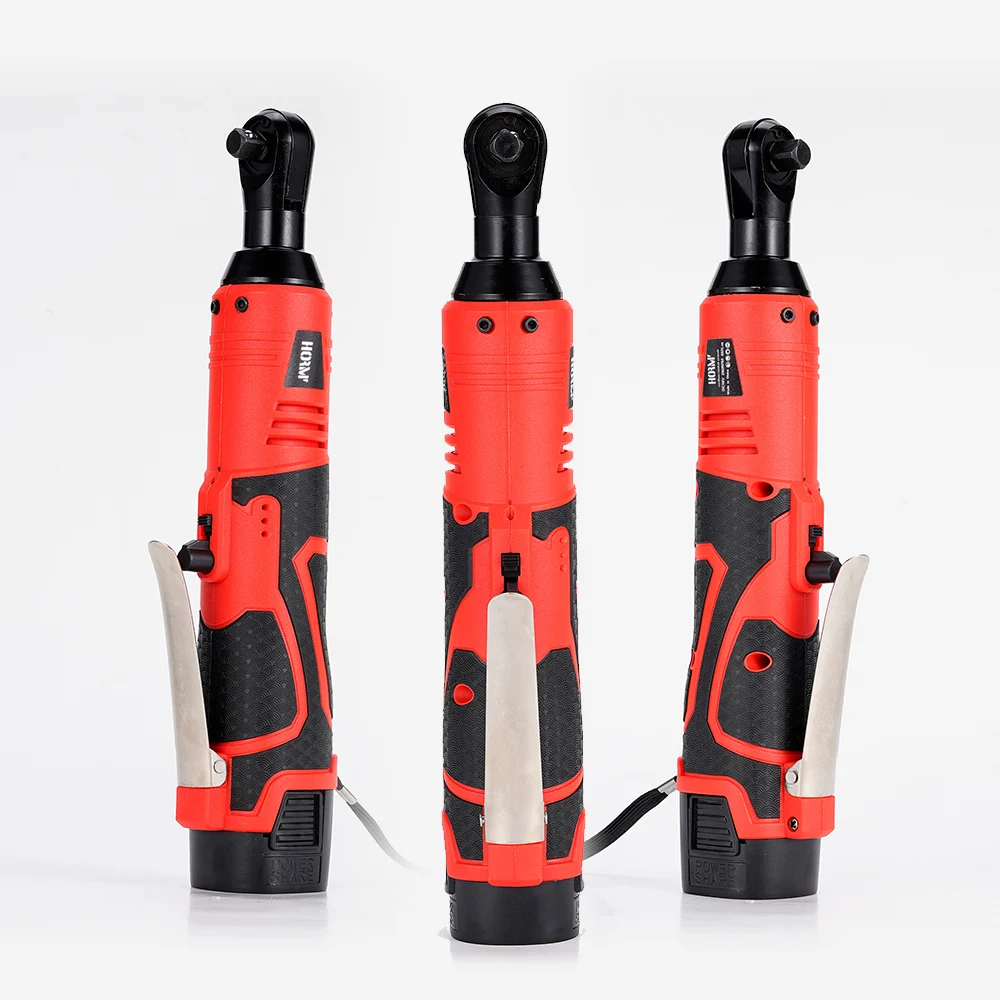 Hormy-llave eléctrica inalámbrica de 3/8 pulgadas, llaves de trinquete de ángulo recto de 9,5mm, juego de herramientas de reparación de automóviles recargables de 65N.m, llave angular