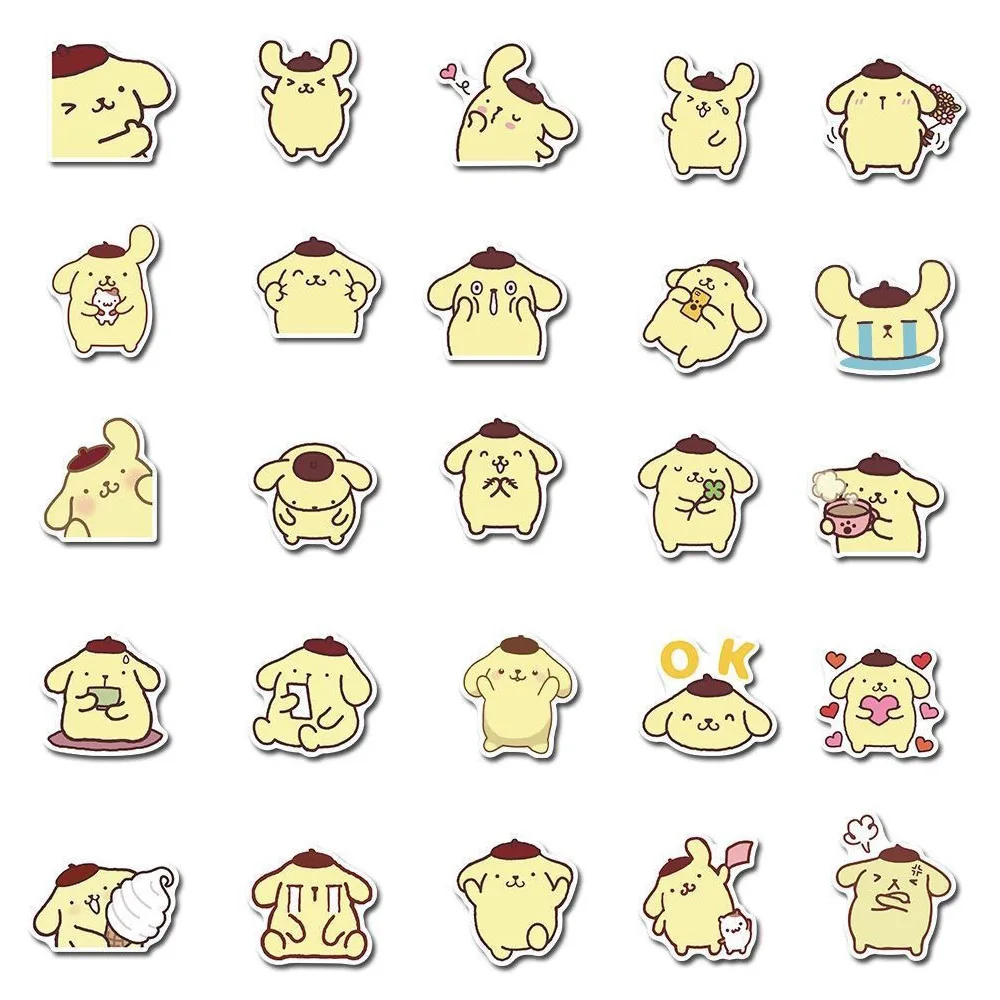 สติกเกอร์คาวาอิปอมปอมปอมน่ารัก10/30/50ชิ้นสติกเกอร์การ์ตูนน่ารักสำหรับเด็กโทรศัพท์ DIY กีตาร์สเก็ตบอร์ดสนุกสติกเกอร์กราฟฟิตี