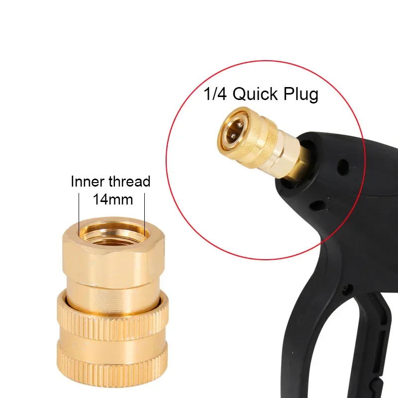 Pressure Washer Connector Coupling Quick Release Adapter 1/4" Male Fitting Connection Car Washing Garden Joints