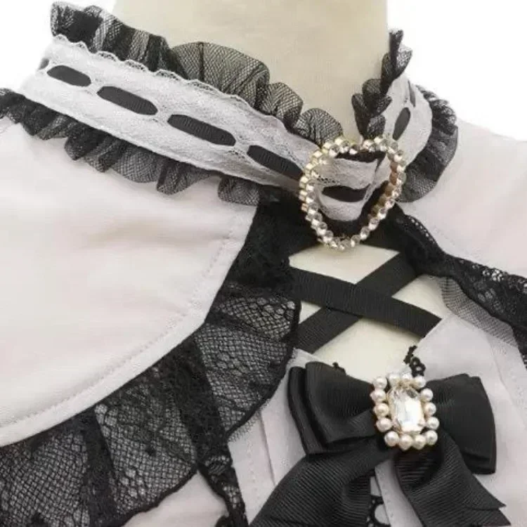 Blusas De Mujer 日本のかわいいブラウス中空アウトオフショルダーレースパッチワークシャツ Y2k 美的弓女性 JK