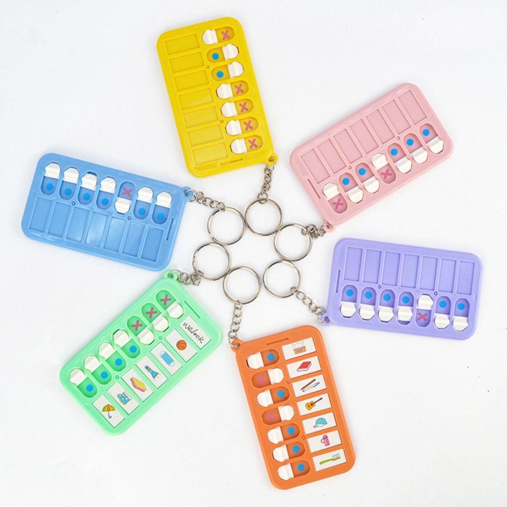 Self-disciplined Good Habit Punch Card Schedule Memo Detachable Memorandum Boards Chores Checklist Keychain