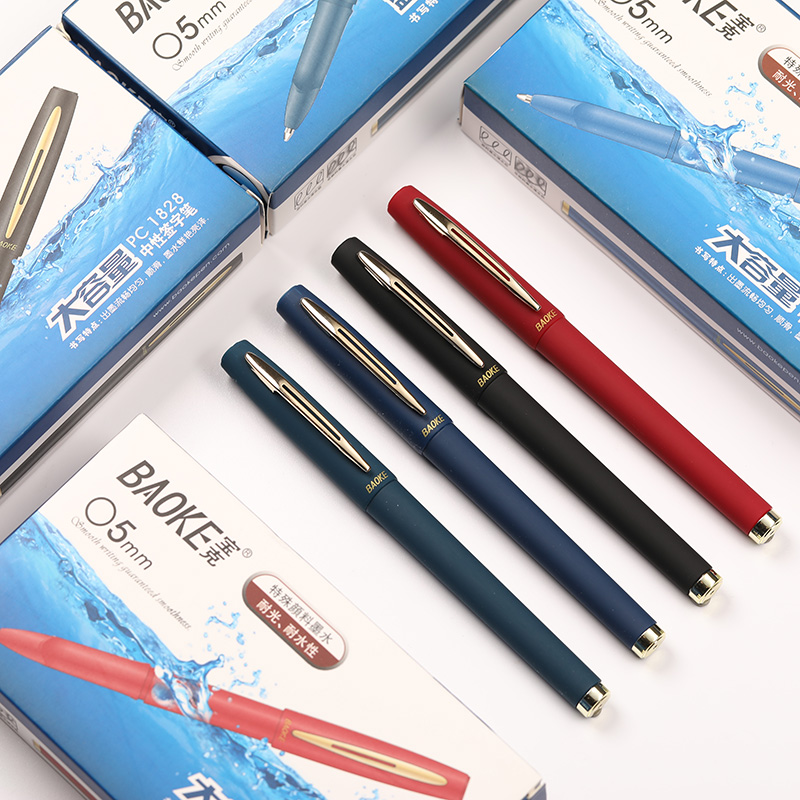 15/3pcs 1.0mm 0.7 0.5 Signature Gel Pen Black Blue Red Practicing Calligraphy Antibacterial Ballpoint Pen Student Large Capacity
