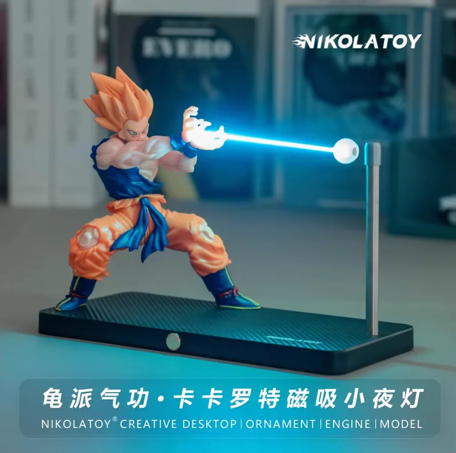 NikolaToy Dragon Ball Kakarotto Son Goku Kamehameha Wave Магнитный свет Лампа Модель Орнамент Аниме Фигурка Коллекционный подарок