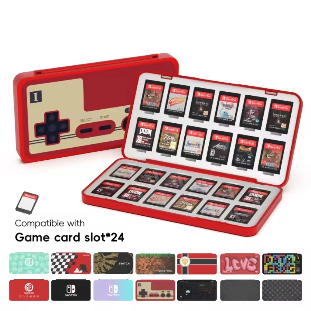 Soporte de tarjeta de interruptor para caja de almacenamiento de Chip de interruptor, funda de juego para caja de cartucho Oled de interruptor 24 en 1