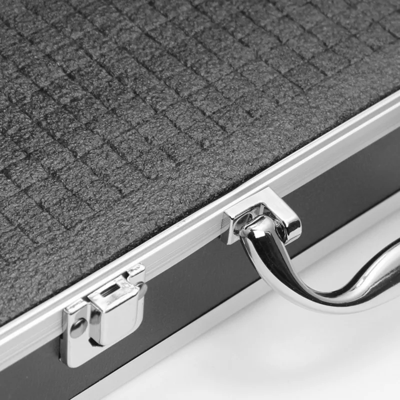Aluminium-Werkzeugkasten, tragbarer Instrumentenkasten, Aufbewahrungskoffer mit Schwammfutter, handgehaltener, schlagfester Werkzeugkasten, 30 x 17 x 8 cm