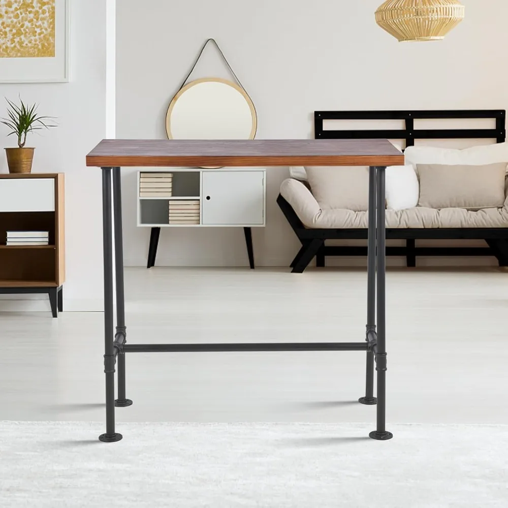 5-Piece Table & Chairs Set for Home Dining Breakfast Office Cafe Pub Bar Party Bistro, Rectangular Table for 4-6, 4 Swivel