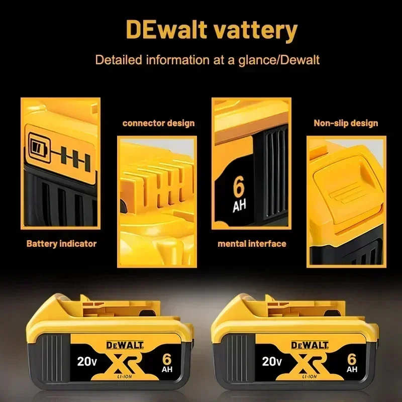 DEWALT original battery, 20V, 6AH, rechargeable lithium-ion battery, DEWALT，DCB115，DCB69 DCB118， Fast charging, tool battery 20V