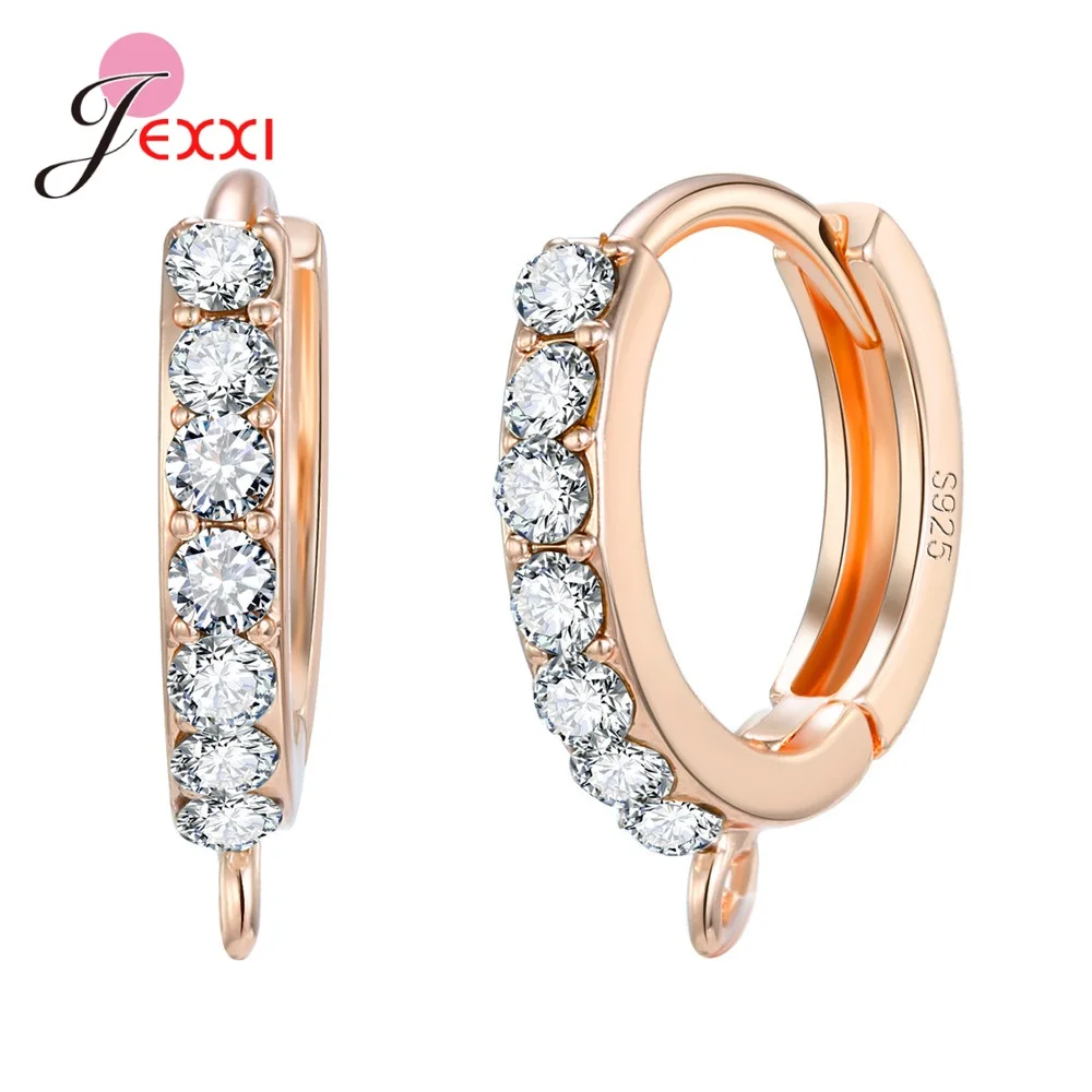 Estilo coreano vários modelos de brincos de cristal descobertas genuíno 925 prata esterlina brinco descobertas jóias acessórios para diy